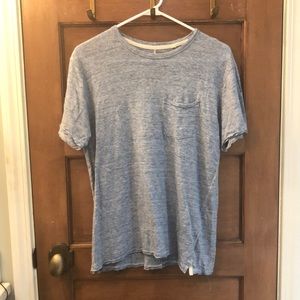 Rag and Bone Linen Front Pocket Short Sleeve Top